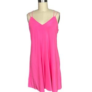 🩷Amanda Uprichard Barbie hot Malibu Pink silk Dress small🩷